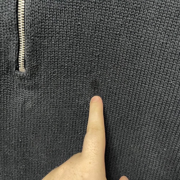 banana republic dark blue 1/4 zip Collared long sleeve sweater sweatshirt jacket - Picture 2 of 4